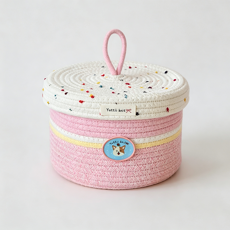 Striped Rope Storage Basket