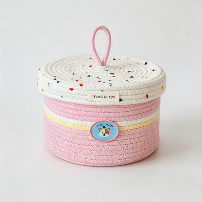 Striped Rope Storage Basket