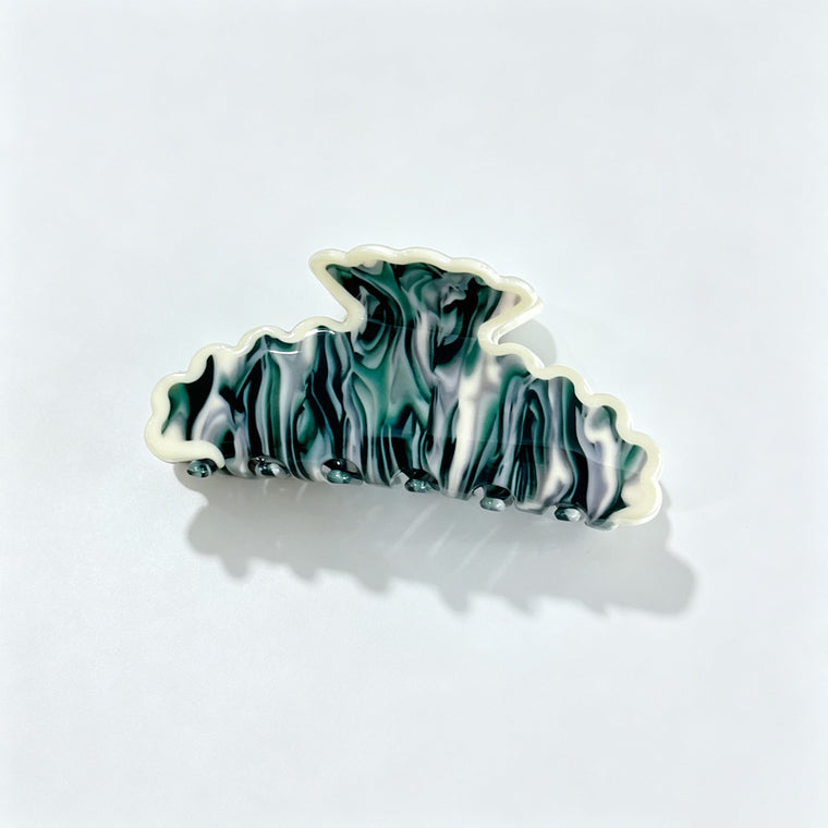 Marble Leaf Claw Clip