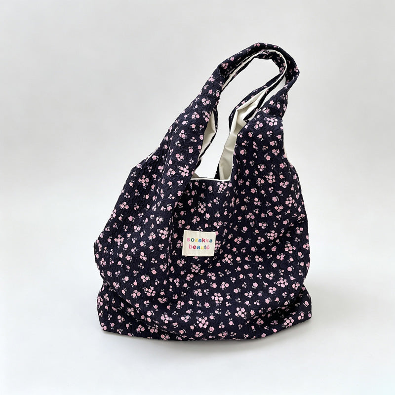 Floral Print Shoulder Tote Bag