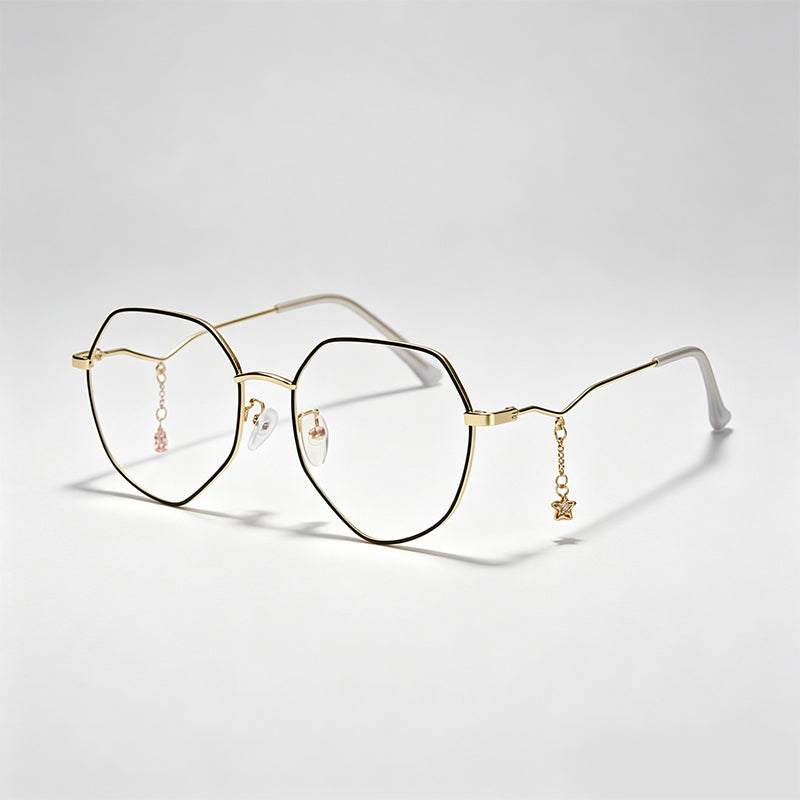 Star Pendant Irregular Polygon Anti-Blue Light Glasses