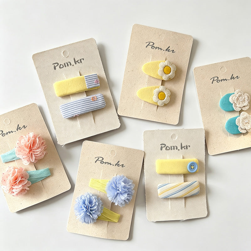 Pastel Pom Hair Clips