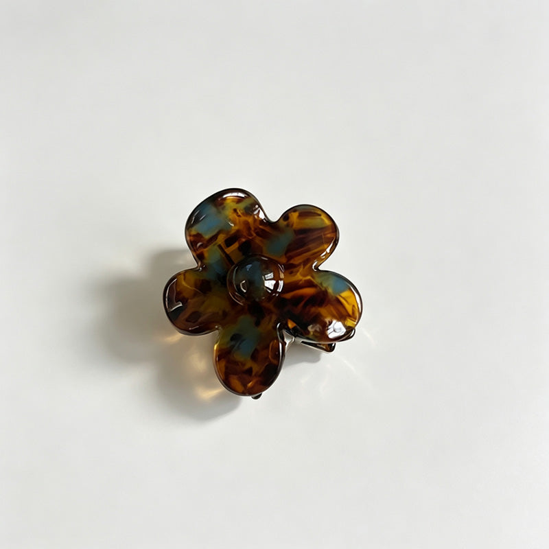 Small Flower Marbled Hair Claw