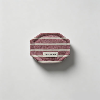 Striped Linen Blend Fabric Placemat & Coaster