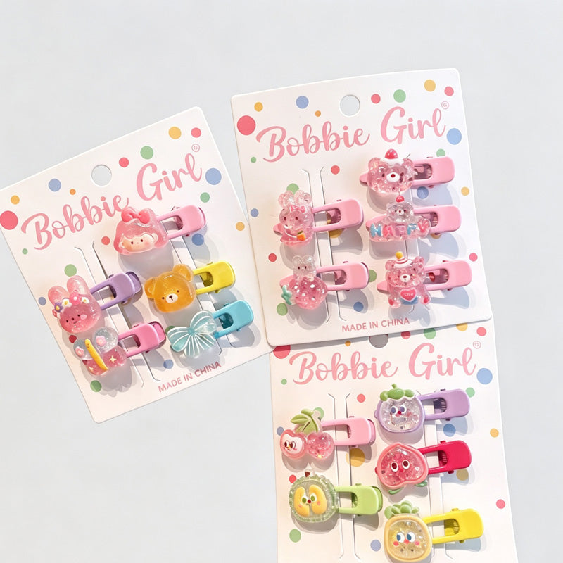 Animal Shape Resin Hair Clips Set