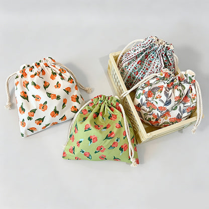 Floral Drawstring Pouch