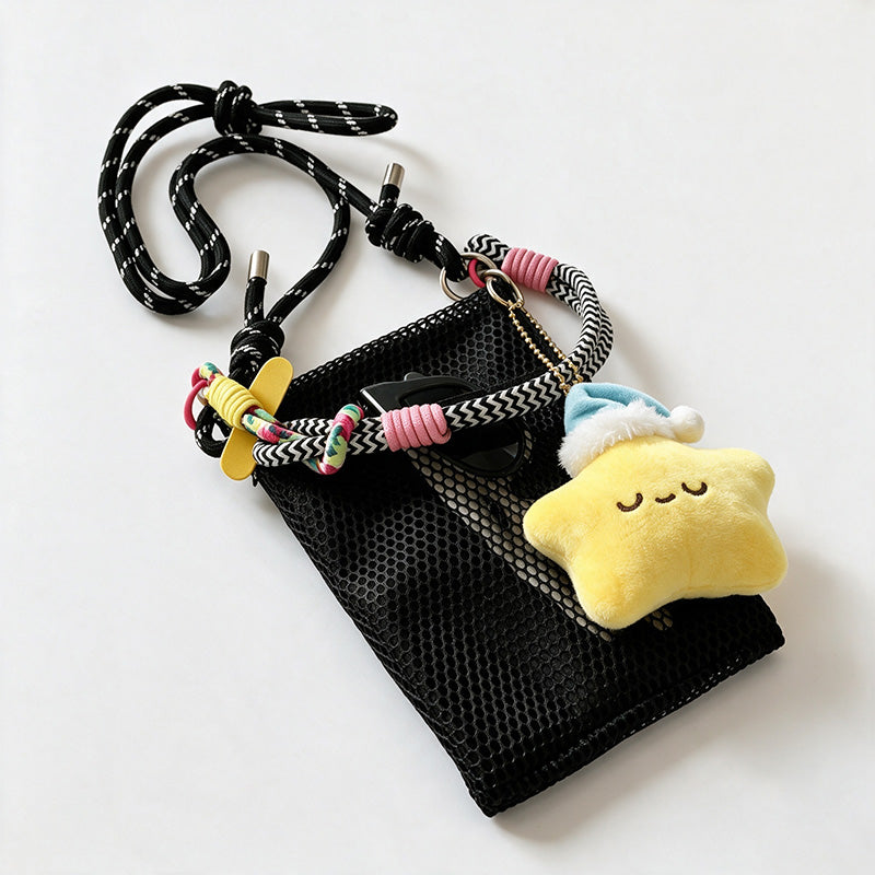 Star Charm Mesh Phone Pouch