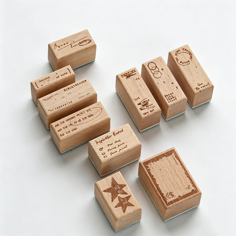 Holiday Label Wood Stamps