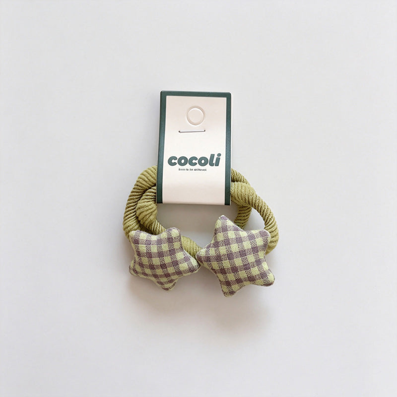 Plaid Star Fabric Hair Ties