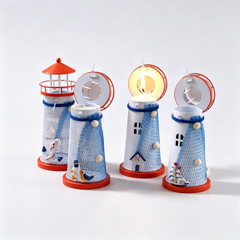Metal Lighthouse Candle Holder