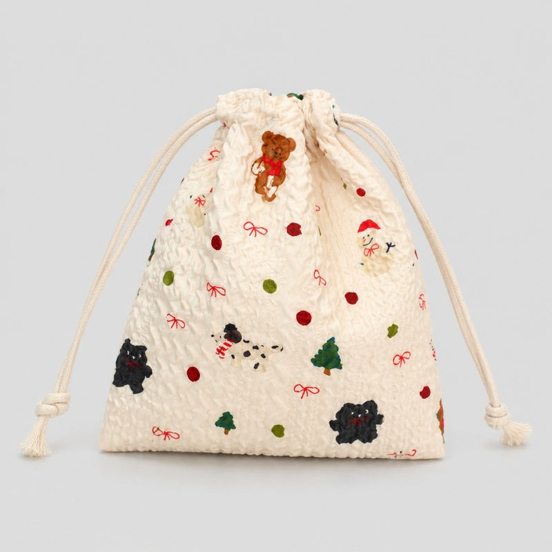 Floral Lace Drawstring Pouch