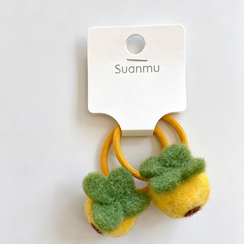 Felt Fruit Animal Hair Tie Set