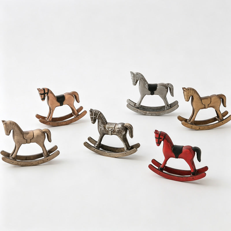 Wooden Rocking Horse Tabletop Figurine