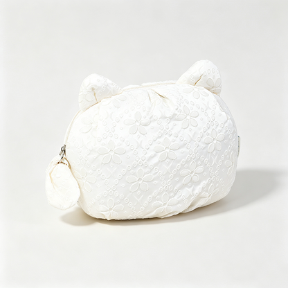 Textured Cat Cosmetic Pouch
