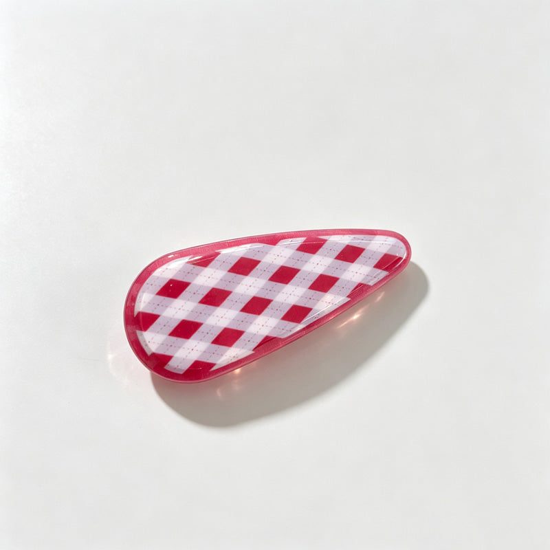 Argyle Print Fan Shape Hair Claw