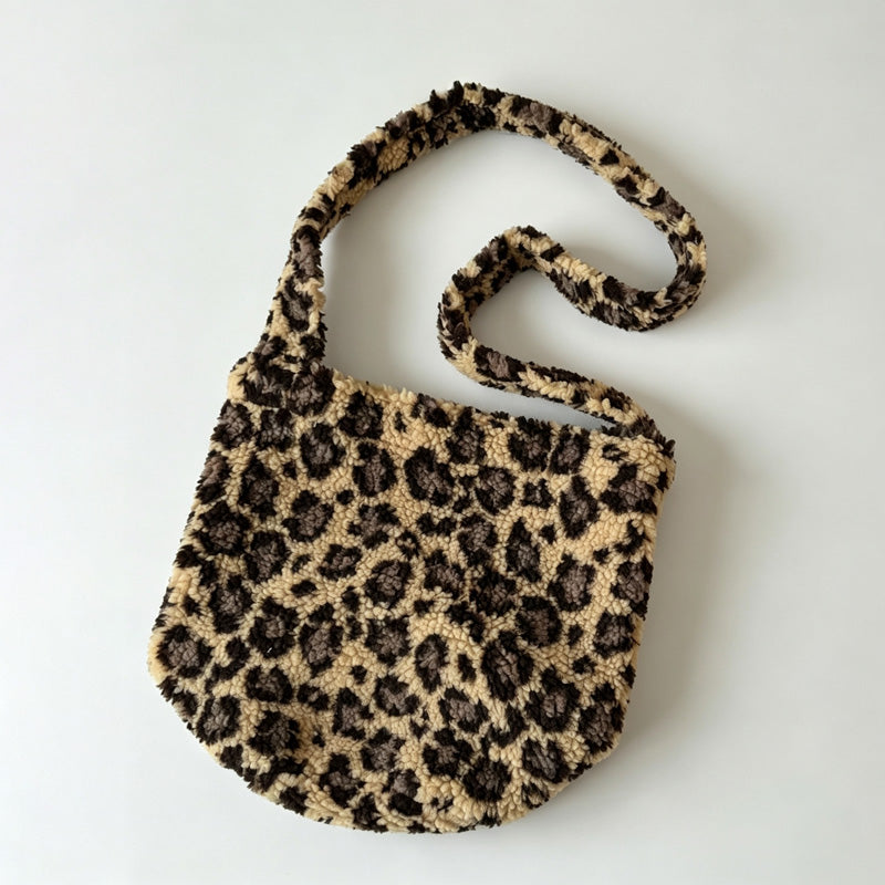 Pattern Fleece Crossbody Bag