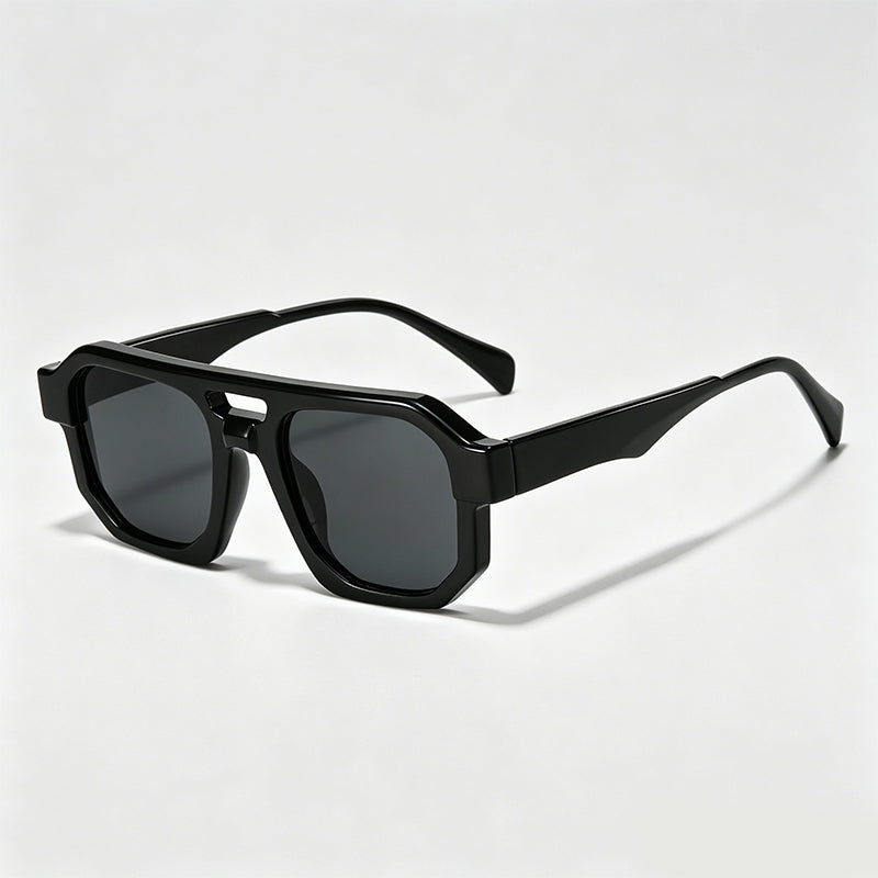 Double Bridge Irregular Hexagon Y2K Pilot Sunglasses