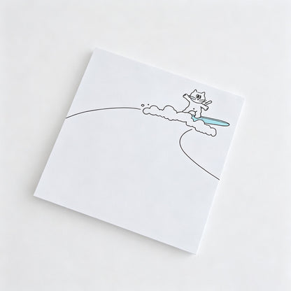 Line‑Art Cat Non‑Sticky Notes