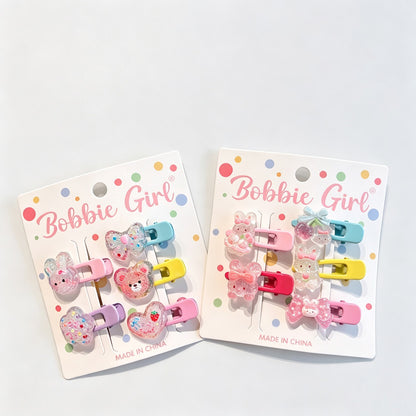 Animal Shape Resin Hair Clips Set