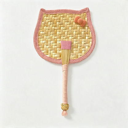 Woven Wheat Straw Hand Fan