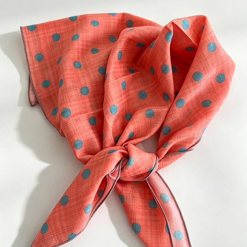 Polka Dots Print Square Neck Scarf
