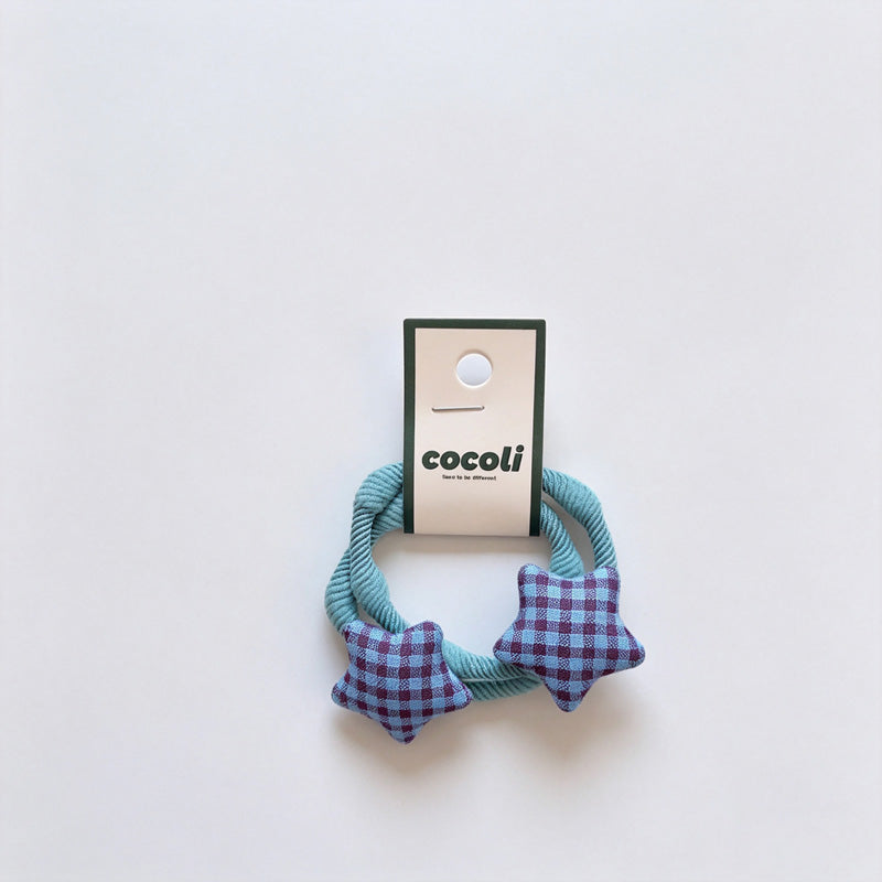 Plaid Star Fabric Hair Ties