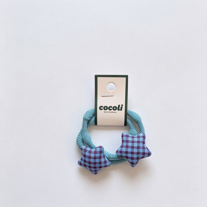 Plaid Star Fabric Hair Ties