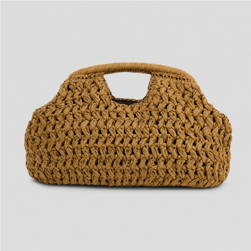 Woven Handle Crochet Clutch