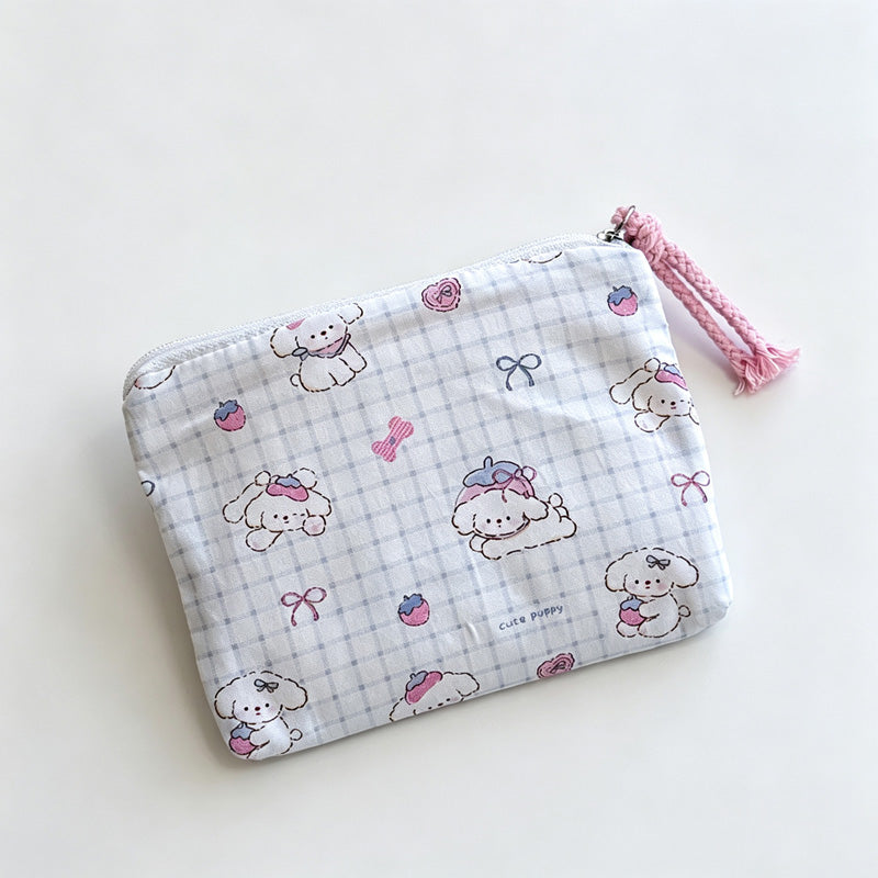 Bunny Dog Printed Fabric Pouch