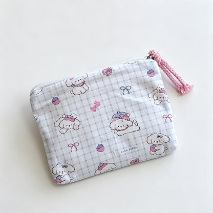 Bunny Dog Printed Fabric Pouch