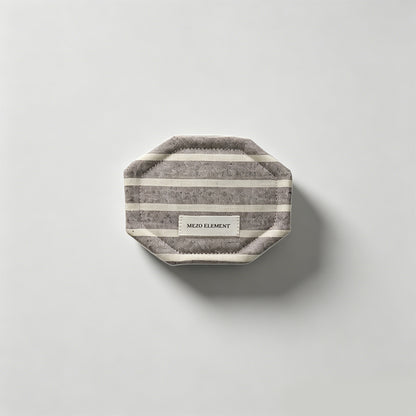 Striped Linen Blend Fabric Placemat & Coaster
