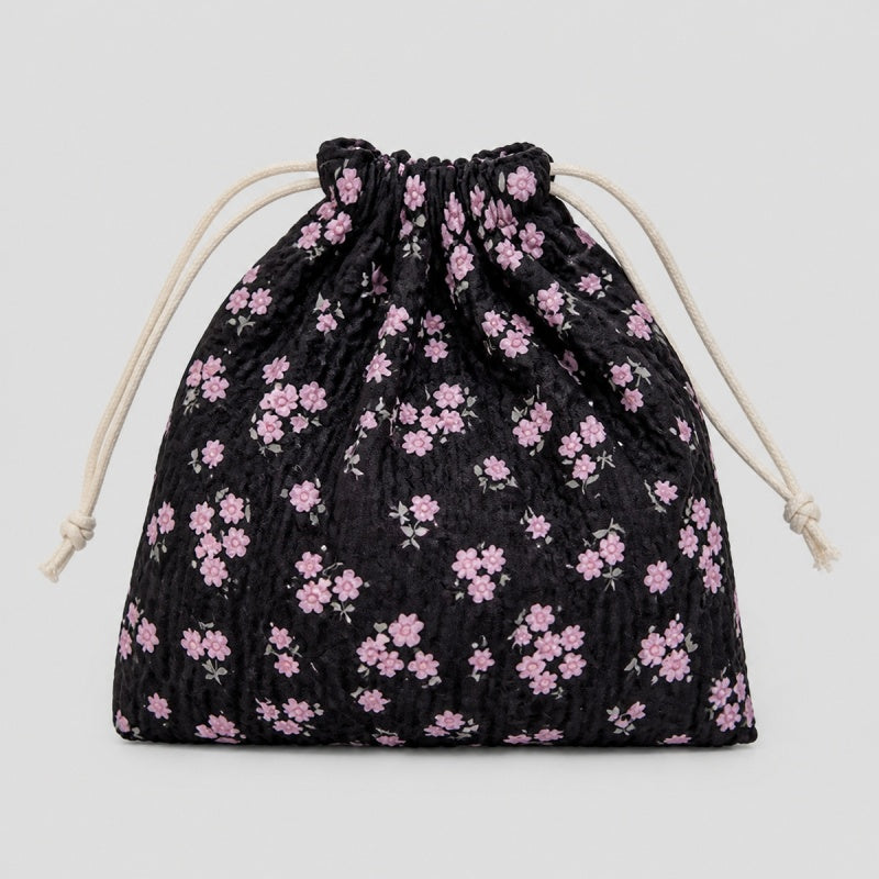 Floral Lace Drawstring Pouch
