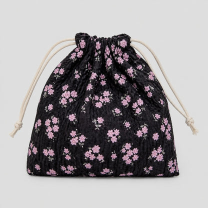 Floral Lace Drawstring Pouch