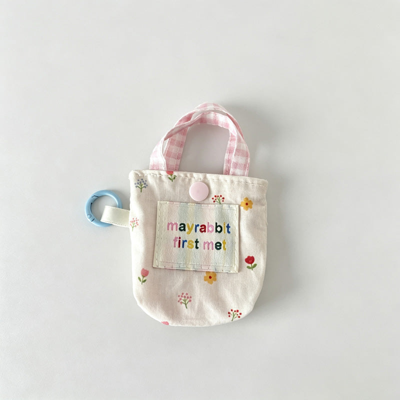 Floral Fabric Mini Key Pouch