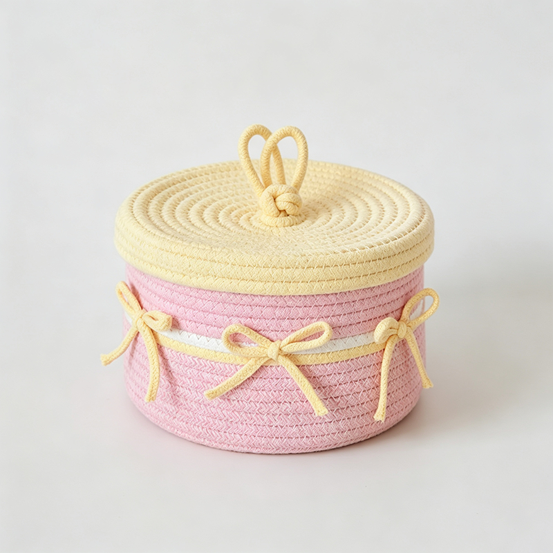 Striped Rope Storage Basket