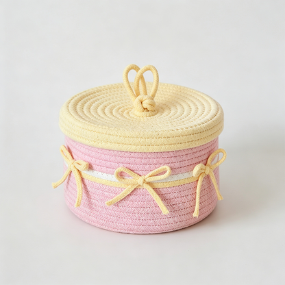 Striped Rope Storage Basket