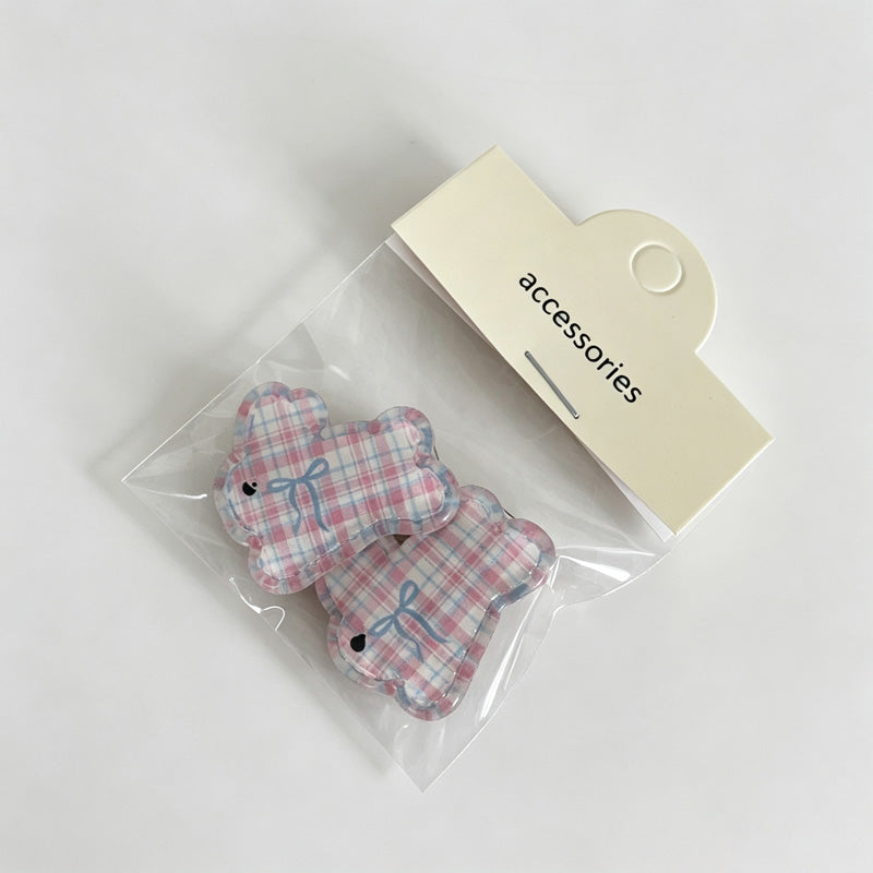 Bunny Shape Resin Hair Clips, 2 Pieces