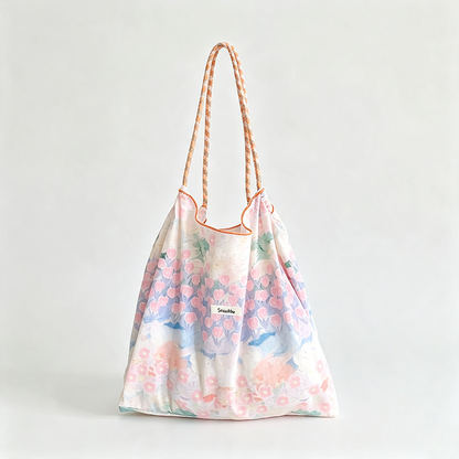 Flower Print Reusable Tote Bag