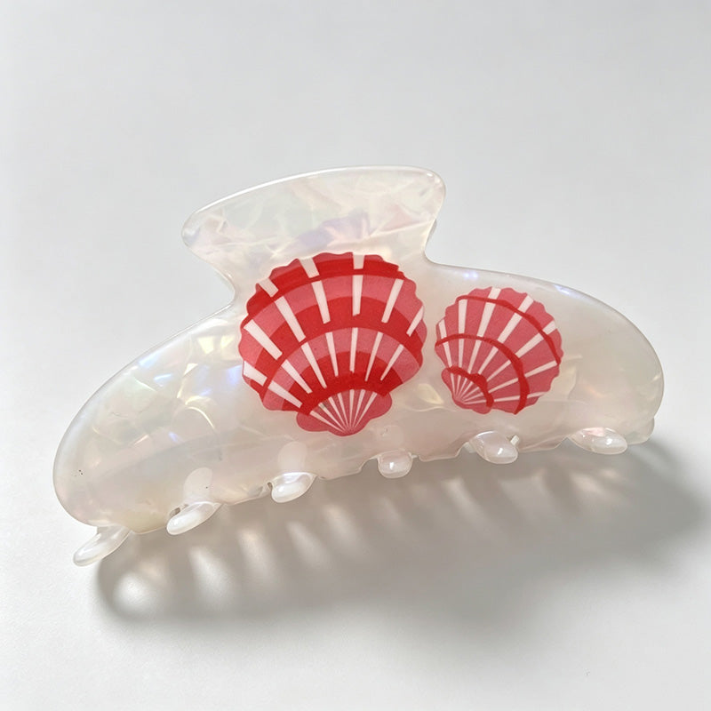 Starfish Shell Print Claw Clip