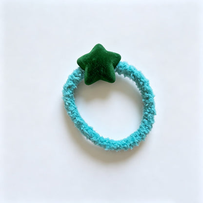 Fuzzy Star Elastic Hair Ties