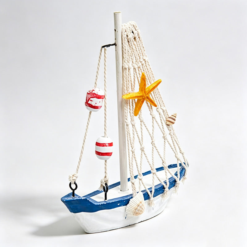 Wood Sailboat Model Desk Ornament