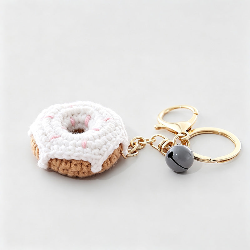 Crochet Donut Bag Charm Keychain