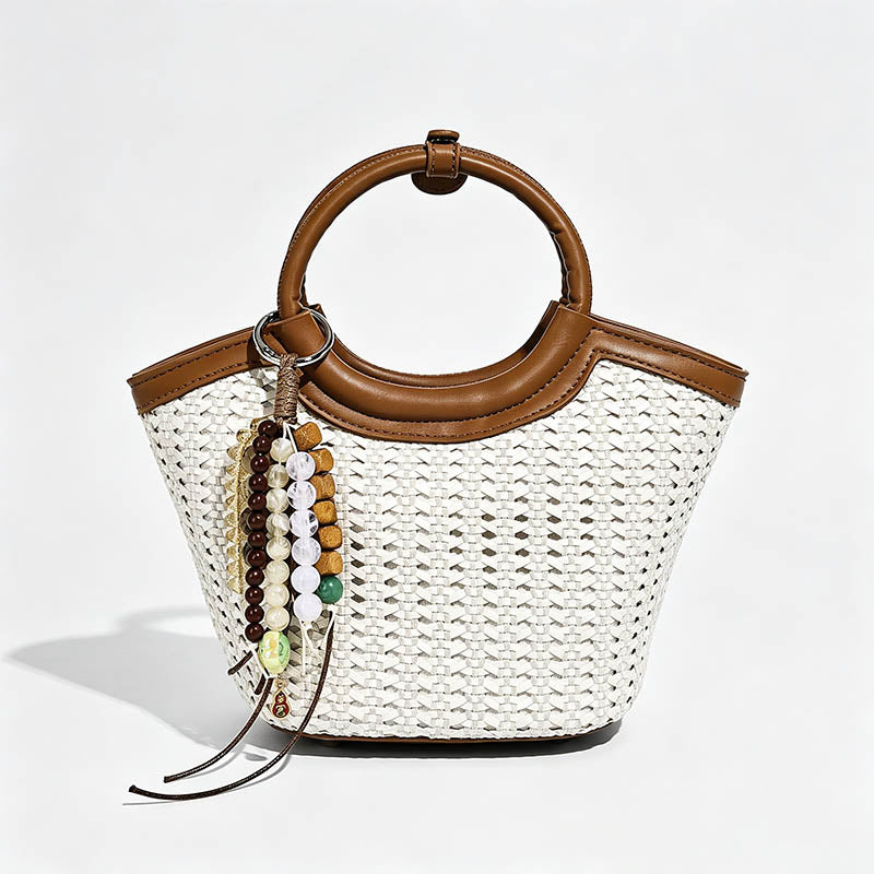 Woven Ring Handle Bag