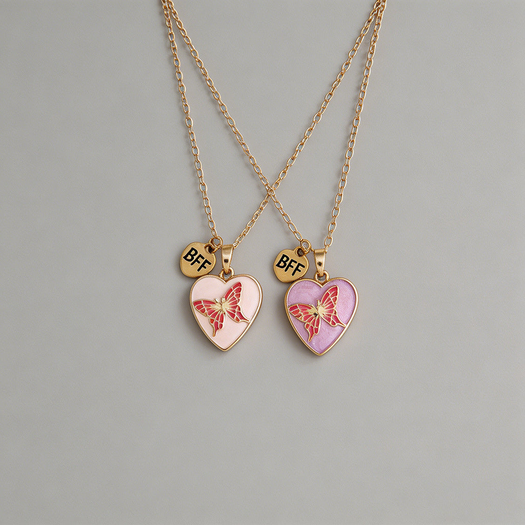 Butterfly BFF Friendship Neckl - Shopdayla Wholesale - #9138