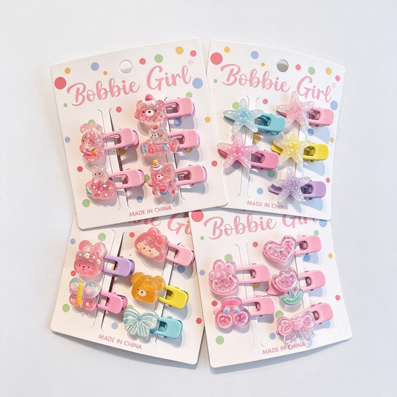 Animal Resin Hair Clips Set