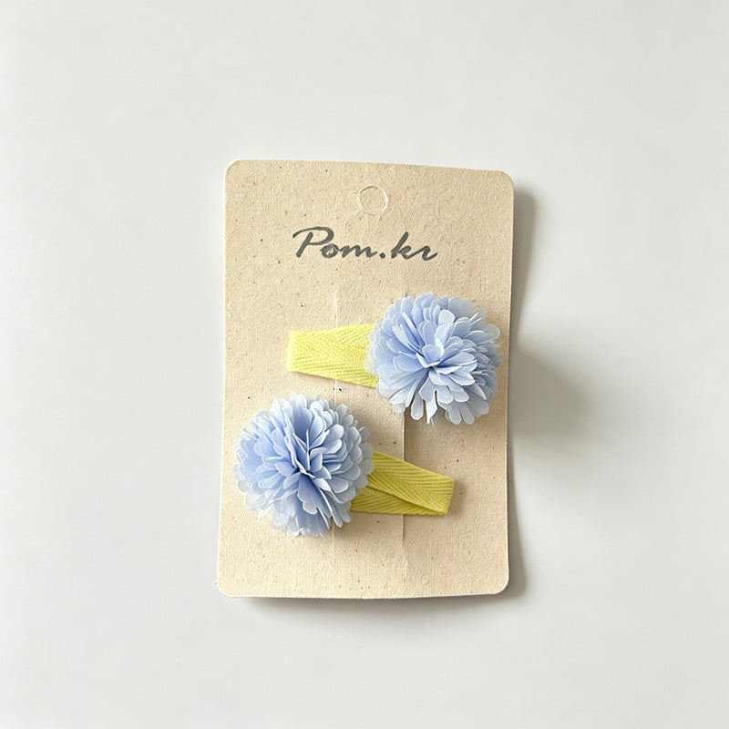 Pastel Pom Hair Clips