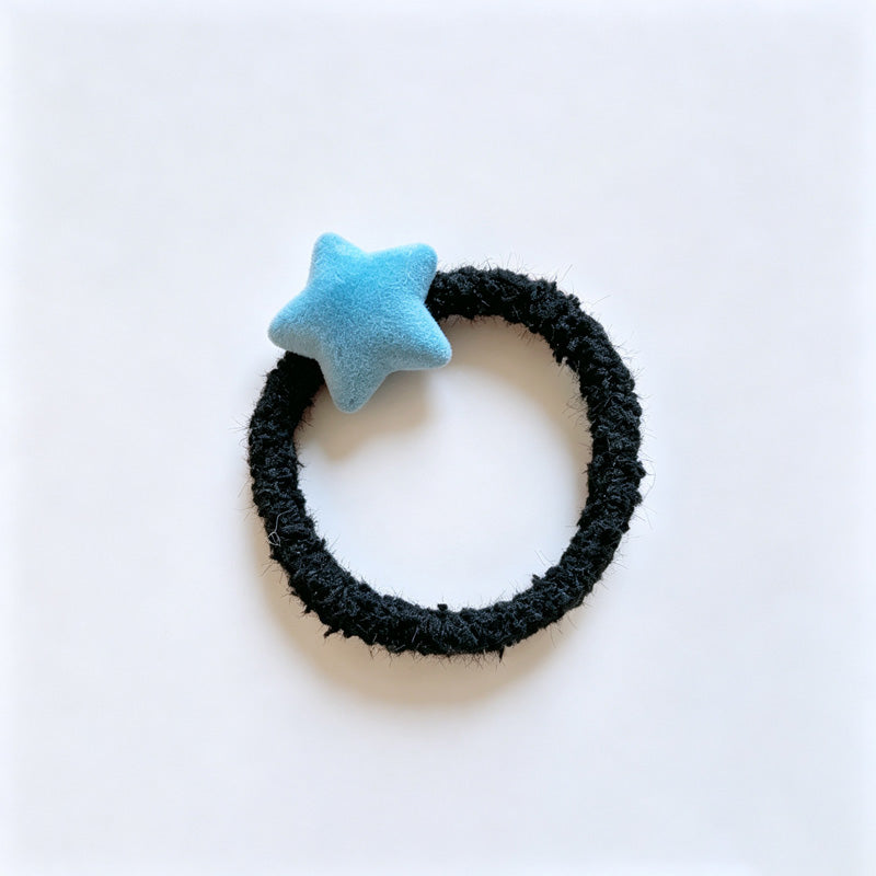 Fuzzy Star Elastic Hair Ties
