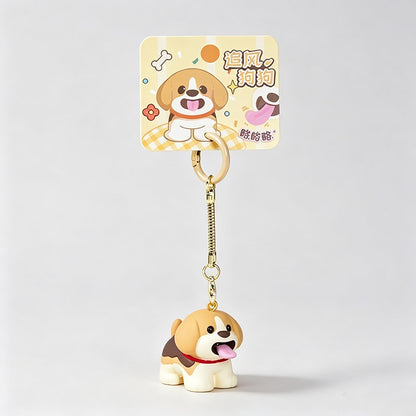 Resin Dog Figure Keychain