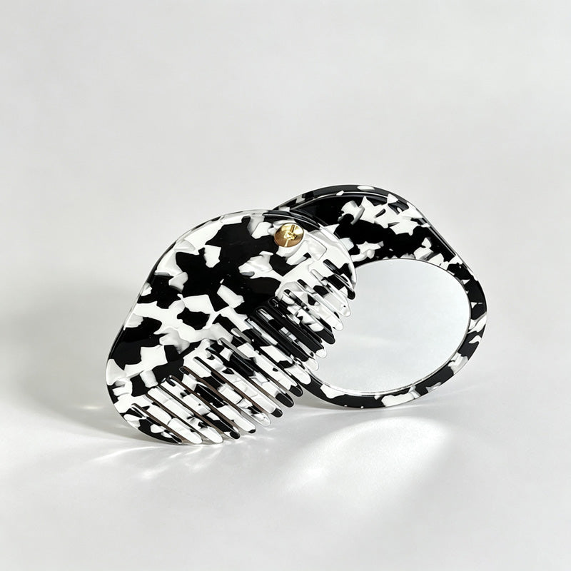 Acetate Folding Hair Comb Mirror