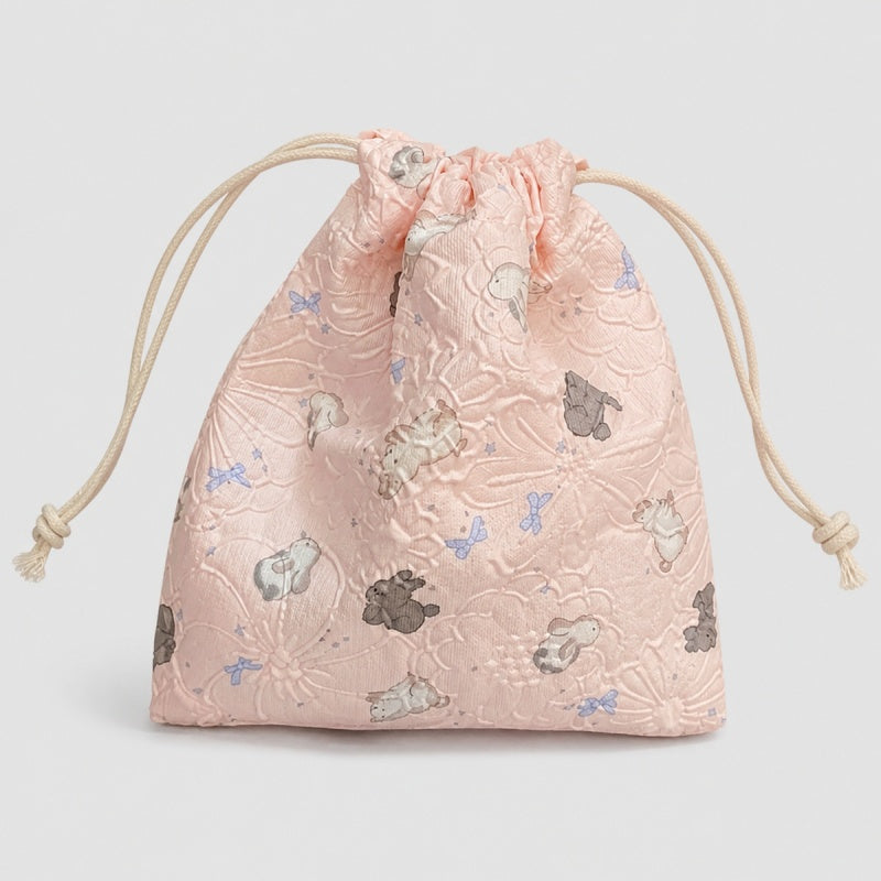 Floral Lace Drawstring Pouch